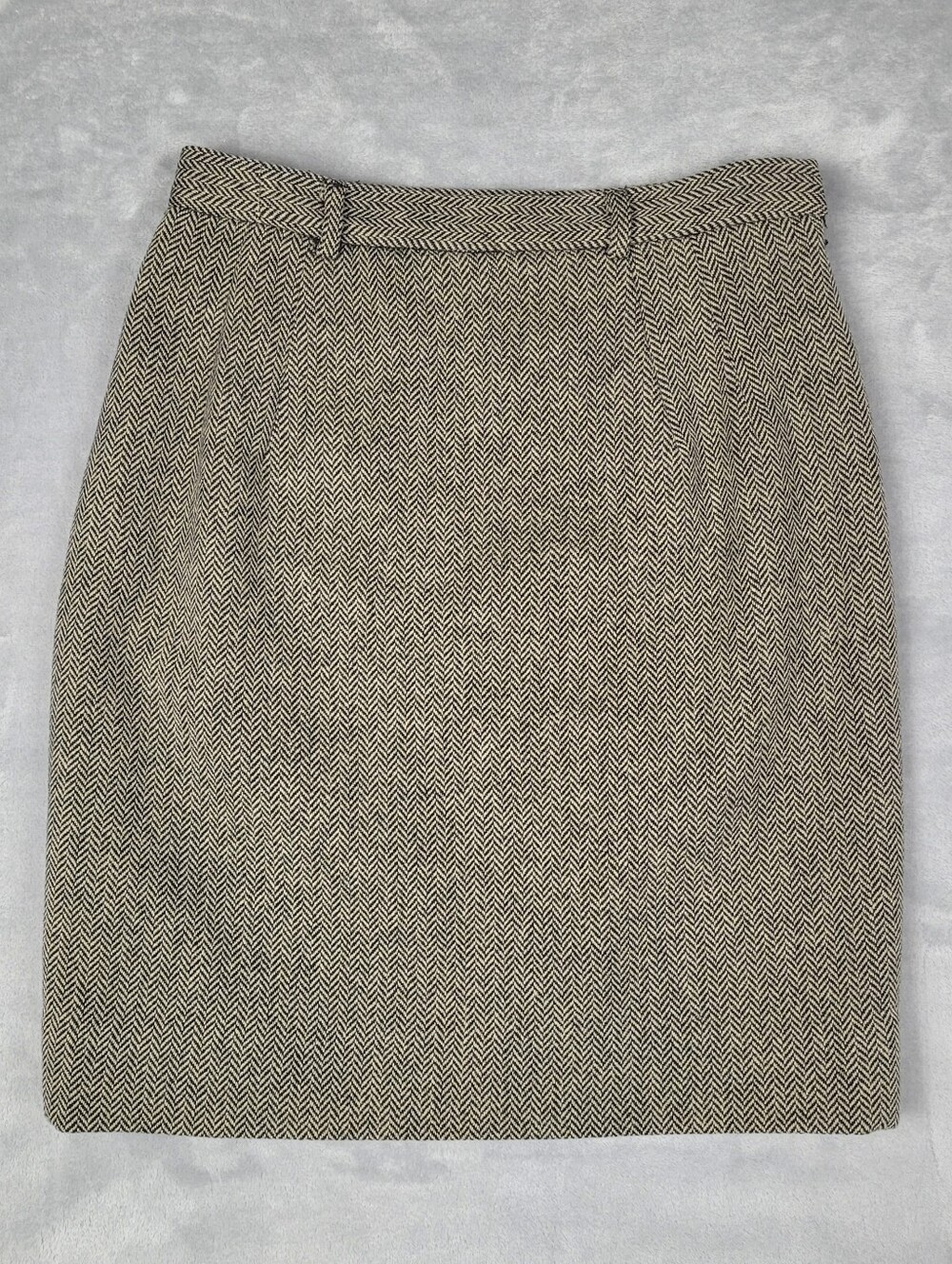 Vintage Ralph Lauren Collection Wool Skirt Size 12 (Fits 4 / 27") Herringbone